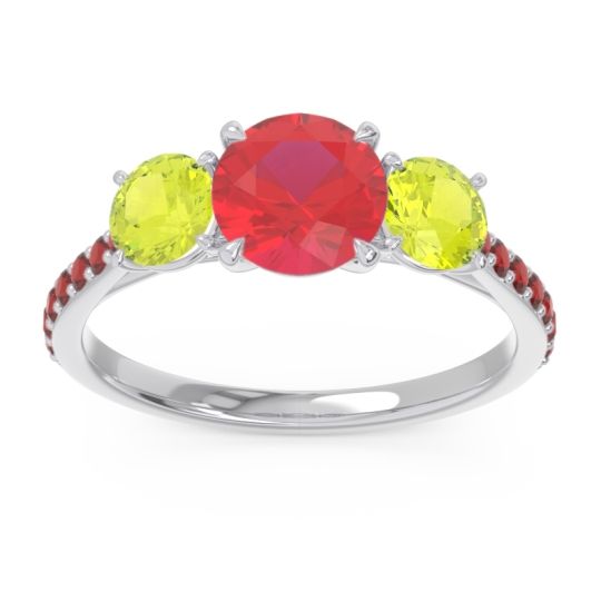 Three Stone Pave Trivisti Ring