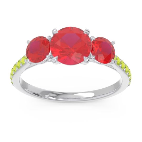Three Stone Pave Trivisti Ring
