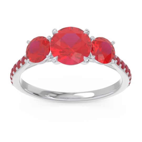 Three Stone Pave Trivisti Ring