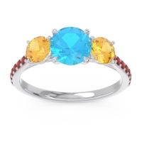 Three Stone Pave Trivisti Ring