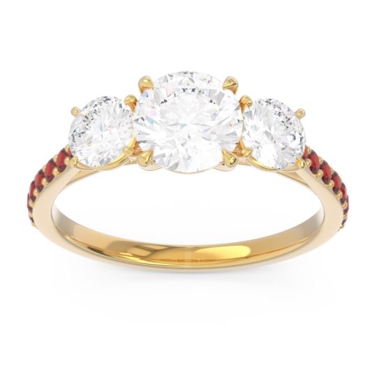 Three Stone Pave Trivisti Ring