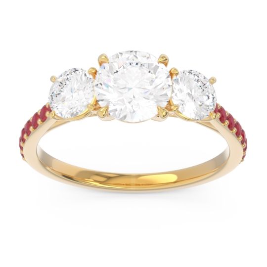 Three Stone Pave Trivisti Ring