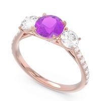 Three Stone Pave Trivisti Ring