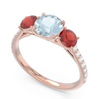Three Stone Pave Trivisti Ring