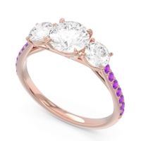 Three Stone Pave Trivisti Ring