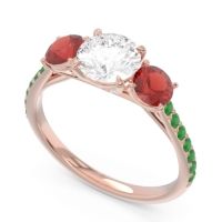 Three Stone Pave Trivisti Ring