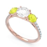 Three Stone Pave Trivisti Ring