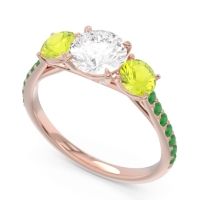 Three Stone Pave Trivisti Ring