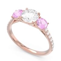 Three Stone Pave Trivisti Ring