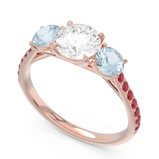 Three Stone Pave Trivisti Ring