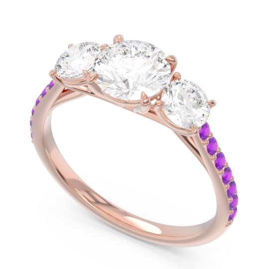 Three Stone Pave Trivisti Ring