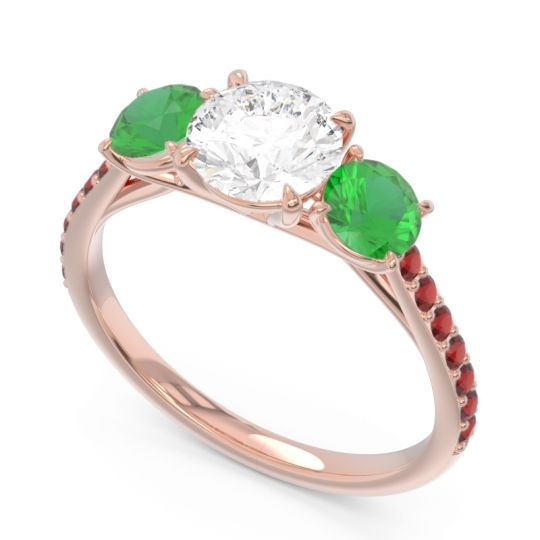 Three Stone Pave Trivisti Ring