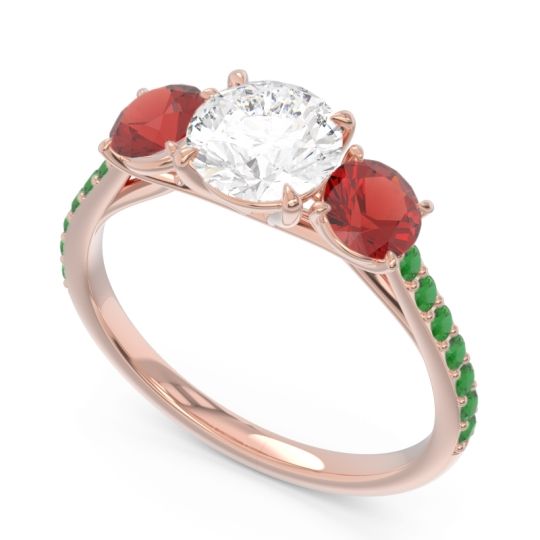 Three Stone Pave Trivisti Ring