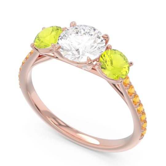Three Stone Pave Trivisti Ring