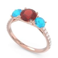 Three Stone Pave Trivisti Ring