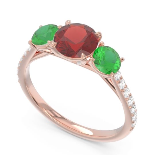 Three Stone Pave Trivisti Ring