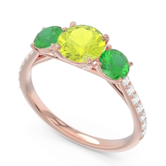 Three Stone Pave Trivisti Ring