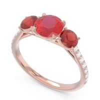 Three Stone Pave Trivisti Ring