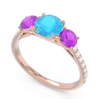 Three Stone Pave Trivisti Ring