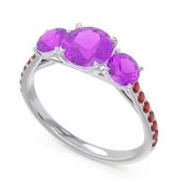 Three Stone Pave Trivisti Ring