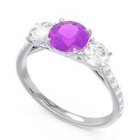 Three Stone Pave Trivisti Ring