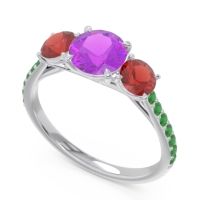 Three Stone Pave Trivisti Ring