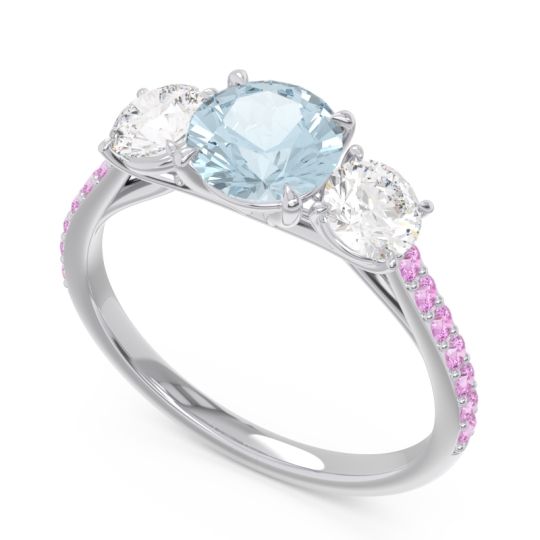 Three Stone Pave Trivisti Ring