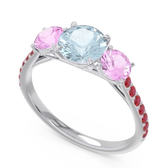 Three Stone Pave Trivisti Ring