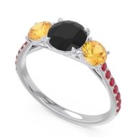 Three Stone Pave Trivisti Ring