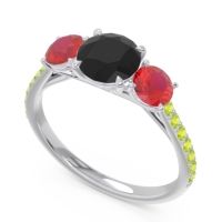 Three Stone Pave Trivisti Ring