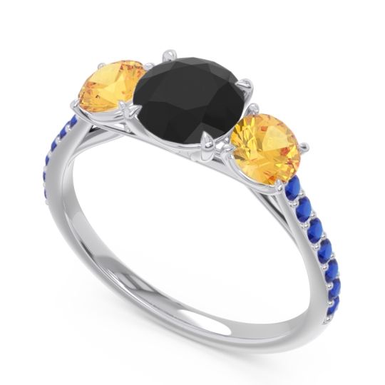 Three Stone Pave Trivisti Ring