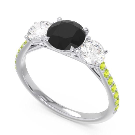 Three Stone Pave Trivisti Ring