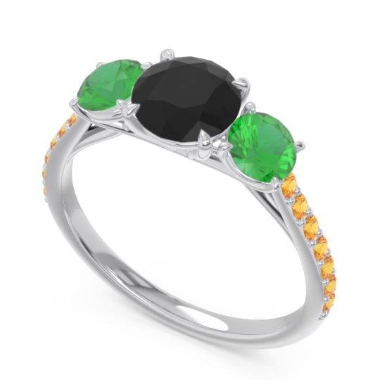 Three Stone Pave Trivisti Ring