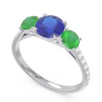 Three Stone Pave Trivisti Ring
