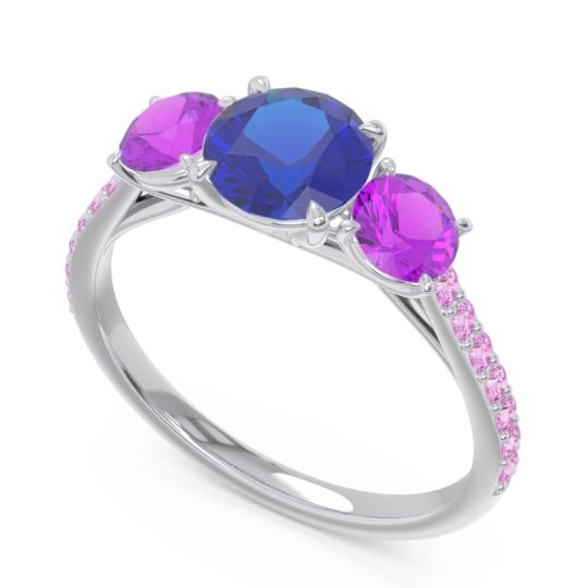 Three Stone Pave Trivisti Ring