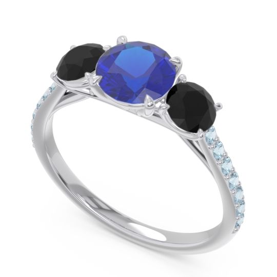 Three Stone Pave Trivisti Ring
