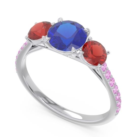 Three Stone Pave Trivisti Ring