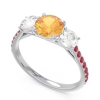 Three Stone Pave Trivisti Ring