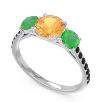 Three Stone Pave Trivisti Ring