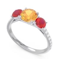 Three Stone Pave Trivisti Ring