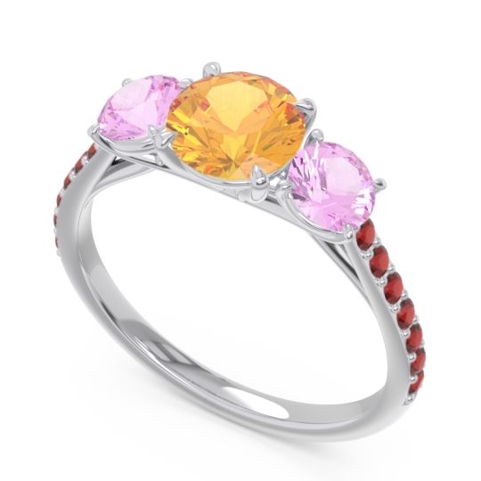 Three Stone Pave Trivisti Ring