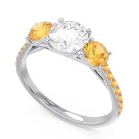 Three Stone Pave Trivisti Ring