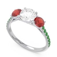 Three Stone Pave Trivisti Ring