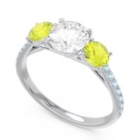 Three Stone Pave Trivisti Ring