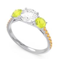 Three Stone Pave Trivisti Ring