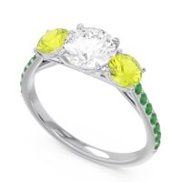 Three Stone Pave Trivisti Ring