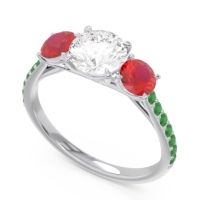 Three Stone Pave Trivisti Ring
