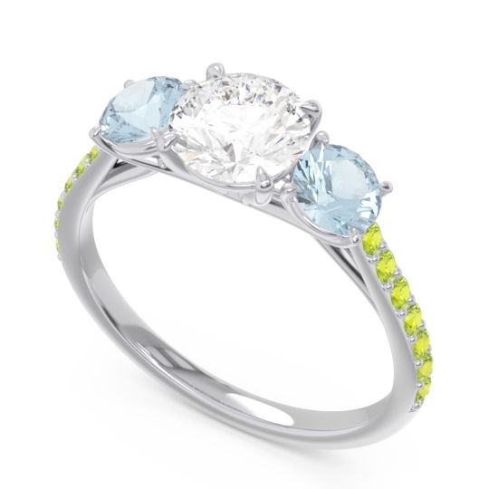 Three Stone Pave Trivisti Ring