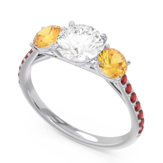 Three Stone Pave Trivisti Ring
