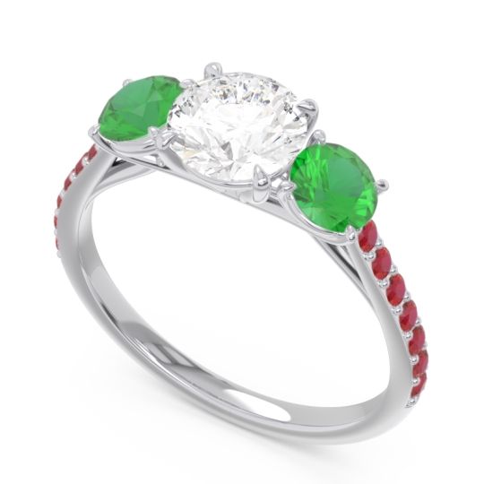 Three Stone Pave Trivisti Ring
